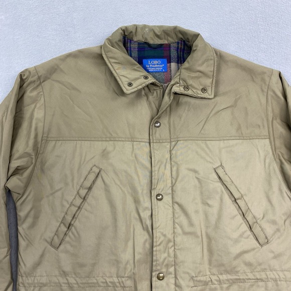 VTG Lobo By Pendleton Jacket Mens Large Beige Full Zip Flannel Lined Thinsulate - Picture 2 of 15
